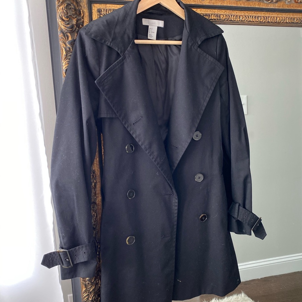 H&M Black Trench Coat 4